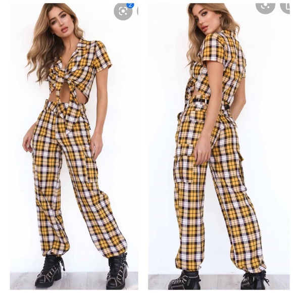 I.AM.GIA Pants - I AM GIA- Keidis Pants Yellow Plaid